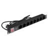 Блок розеток EXEGATE SERVERPRO PDU-19H804 Al-8S-EU2.5CU-SW-SPD1 EX299605RUS