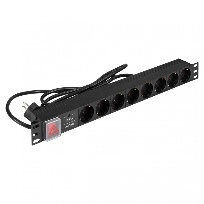 Блок розеток EXEGATE SERVERPRO PDU-19H805 Al-8S-EU3CU-SW-SPD1 EX299603RUS