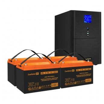 Комплект EXEGATE ИБП EX295991RUS + батарея 100Aч EX285656RUS 4шт