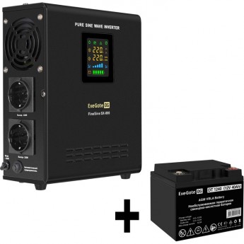 Комплект EXEGATE ИБП EX295996RUS + батарея 40Aч EX282976RUS 1шт