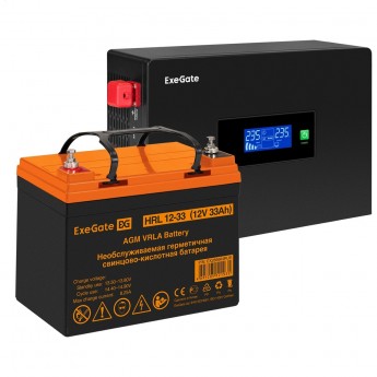 Комплект ИБП EXEGATE IDEALSINE SR-1000.LCD.2SH + батарея 33Aч, 1 шт